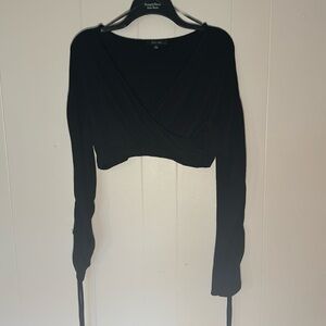 Black crop sweater